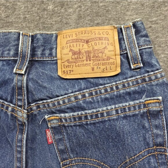 Vintage Levis 517 Jeans Womens 5 Juniors Blue Bootcut Low Rise Made USA 90s - Picture 4 of 10